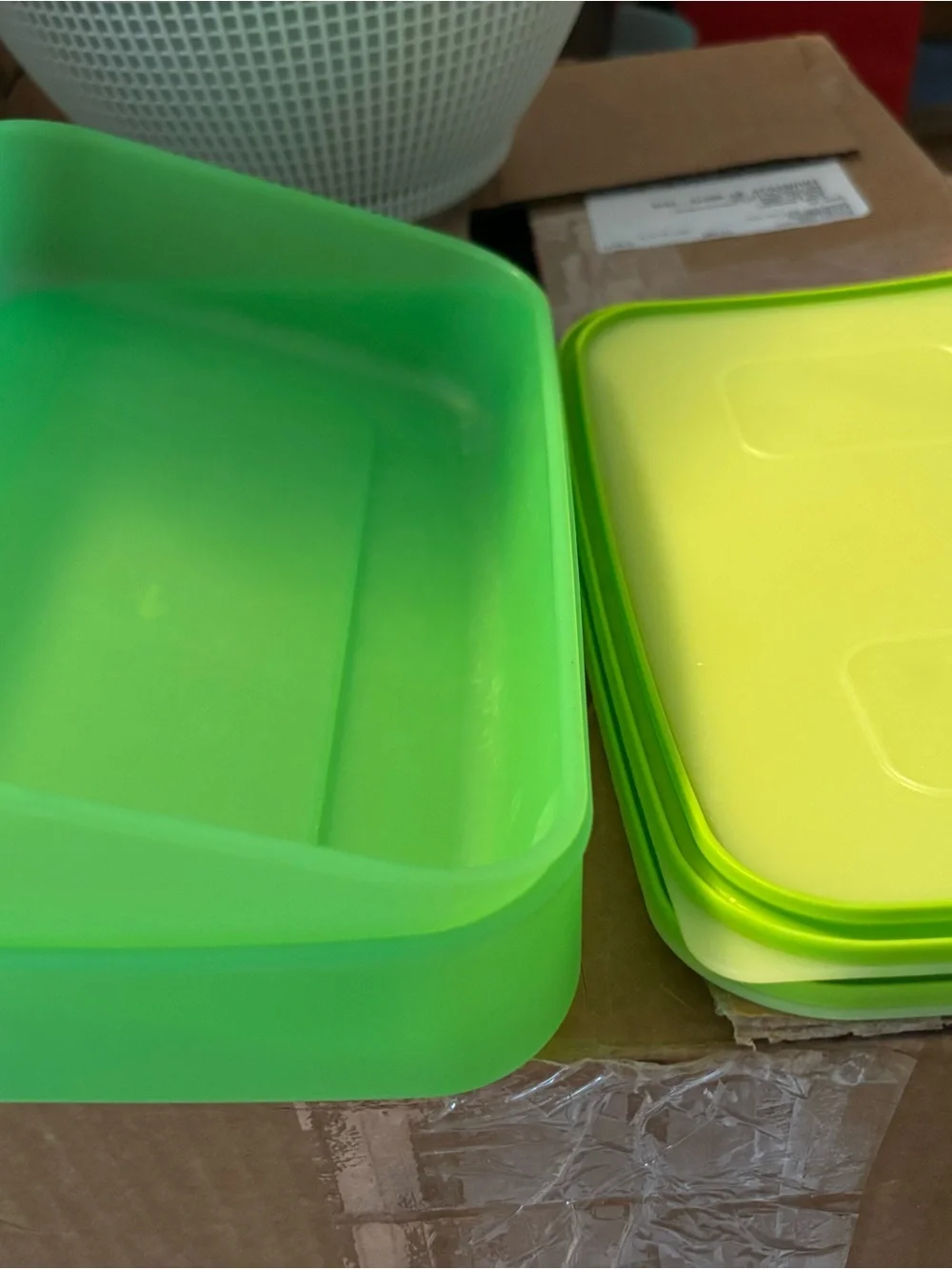 Freezersmart 2/$30 Green Stackable Food Storage Containers with lids - Large